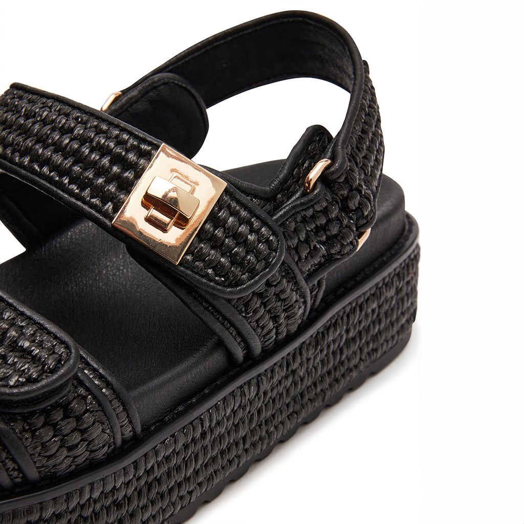Bigmona Sandal BLK RAFFIA - view 5