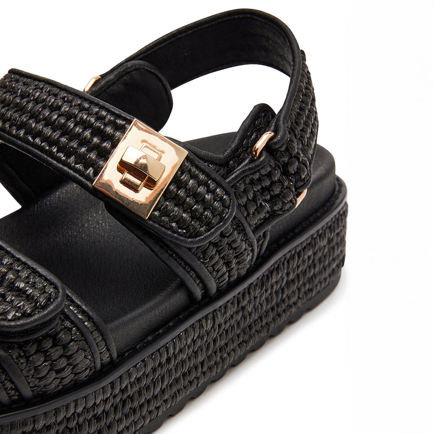 Bigmona Sandal BLK RAFFIA - view 5