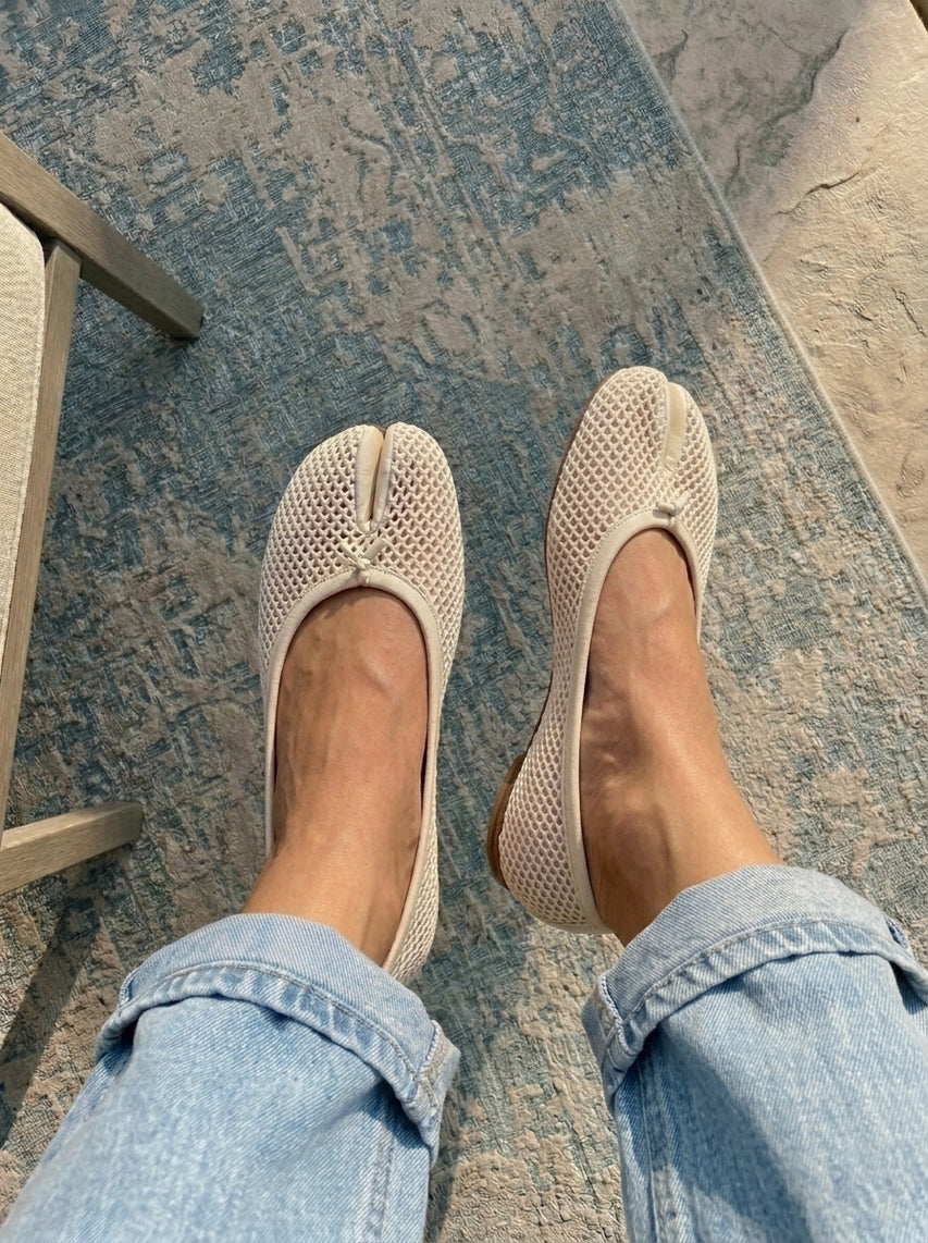 Calico-Mesh Flat Shoe BONE - view 7